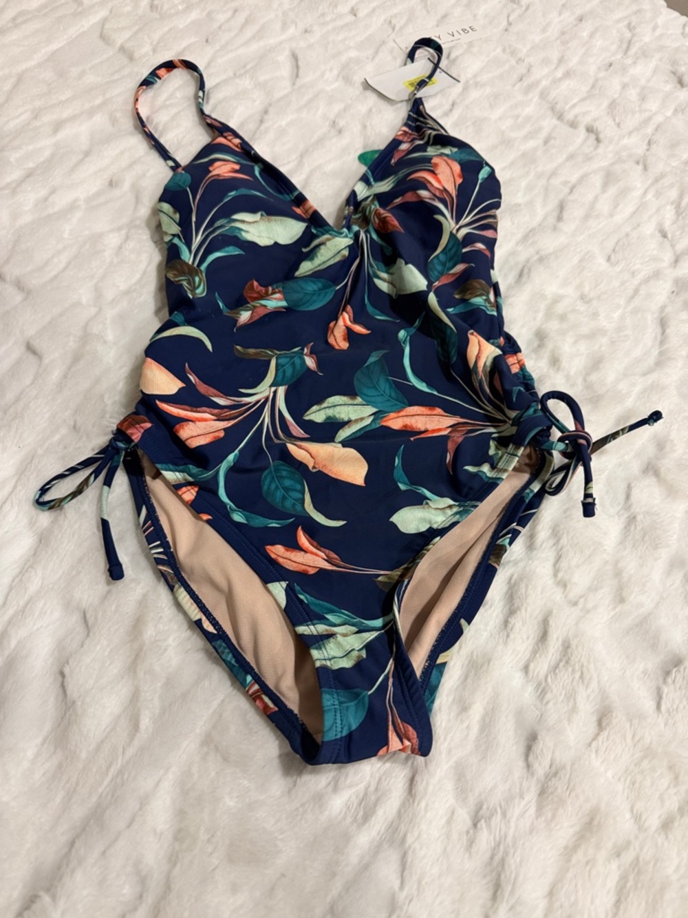 Mynah Lush Leaves One Piece SwimSuit Size XS.